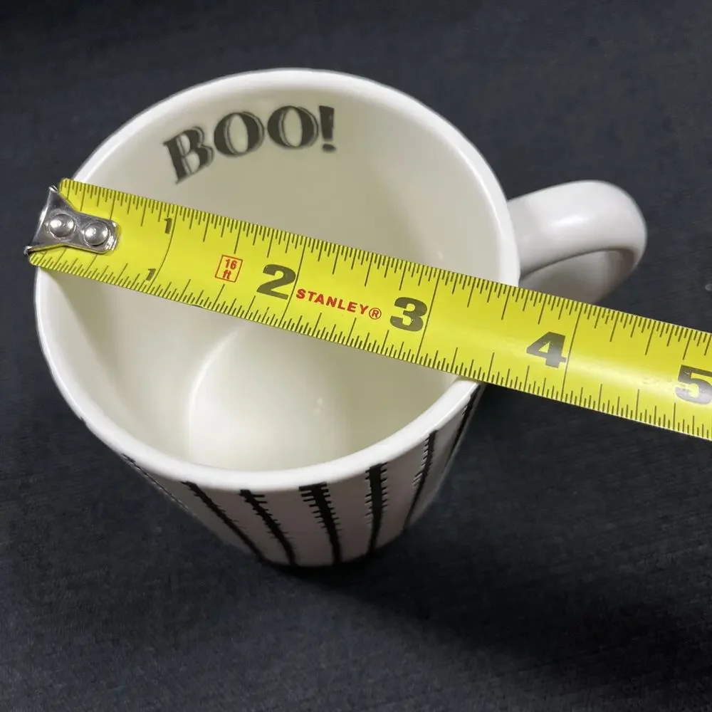 Boo Mug Cup Halloween Black Stitches Stripes Threshold Target 16oz Stoneware